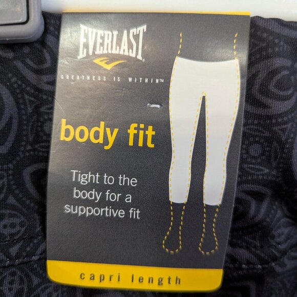 NWT Everlast Capri Leggings Black & Grey Floral Size S - Picture 4 of 4